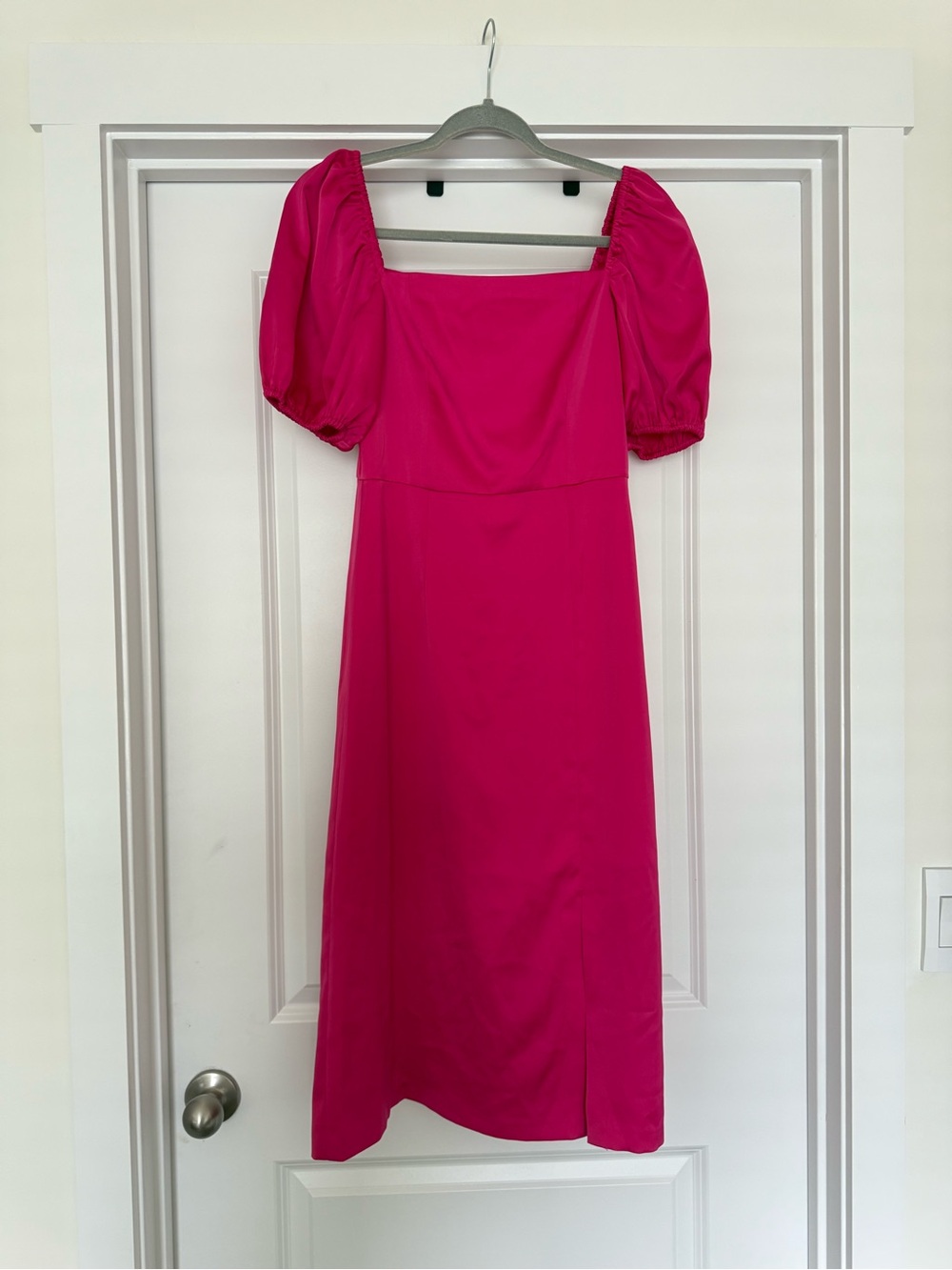 Sachin & Babi Puff-Sleeve Square Neck Midi Dress